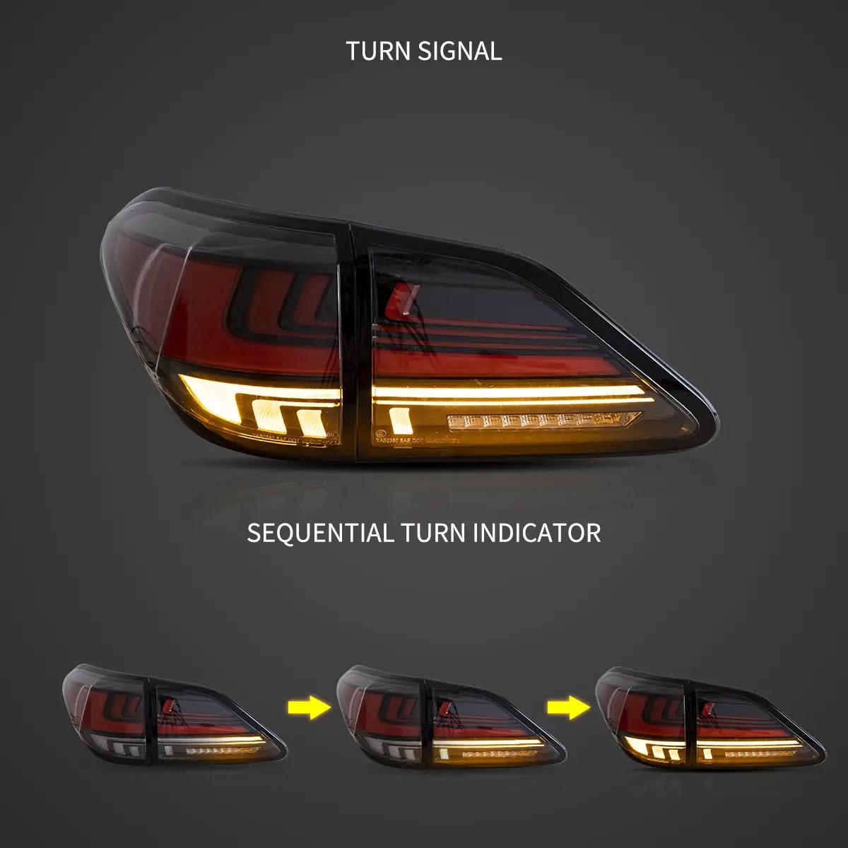 High-Quality LED Tail Lights Assembly with Dynamic Welcome Lighting for 2008-2014 Lexus RX350 RX450h (3rd Gen AL10) - JAPAN BUILT - Perfect for Night Driving & Enhanced Safety
