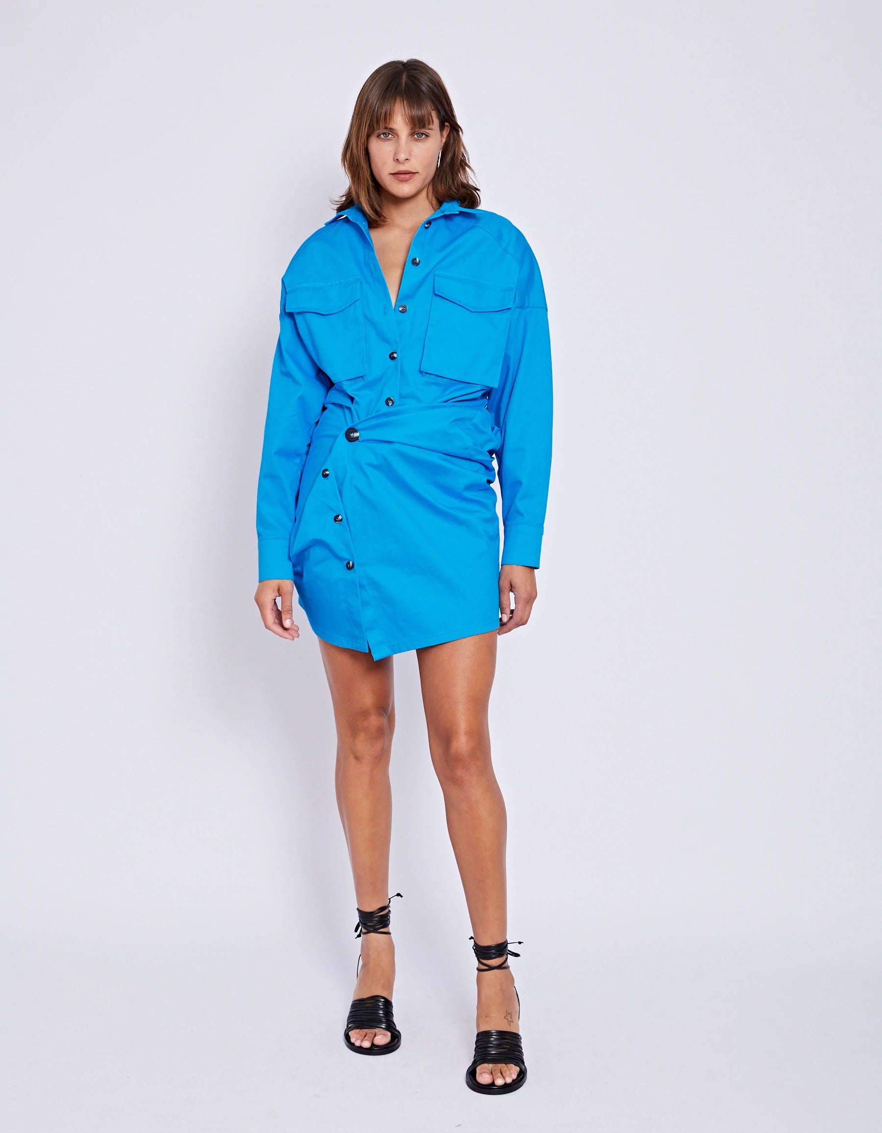 Forbes Mini Dress - Pool Blue | Women's Summer Casual Dress for Beach, Party & Vacation | Lightweight & Comfortable
