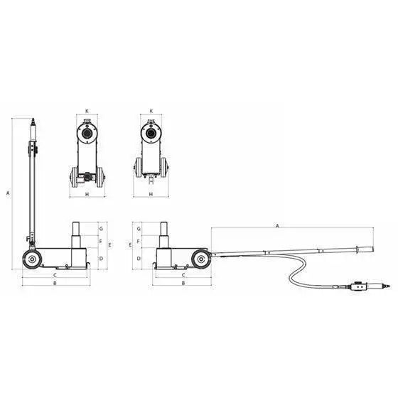 ESCO YAK Air & Hydraulic Standard Jack - Heavy Duty Vehicle Lift for Trucks, SUVs, and Trailers - Perfect for Auto Repair Shops and Home Garages