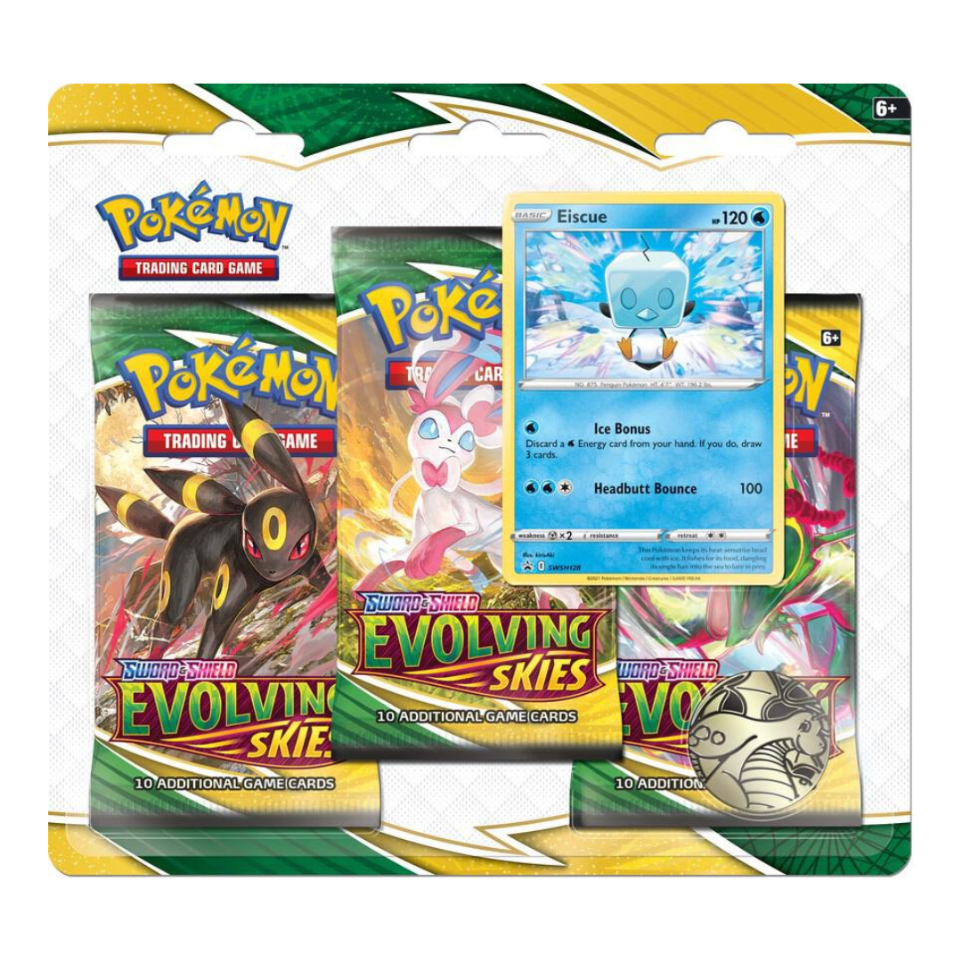 Pokemon Evolving Skies Booster Pack 3-Pack Blister | Collectible Trading Card Game | Perfect for Battles, Trading & Display