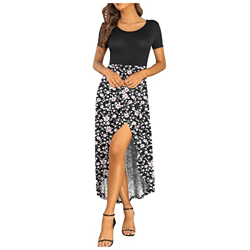 Elegant Asymmetrical High-Low Wedding Guest Dress for Women - Short Sleeve Flowy Maxi Dress for Parties, Formal Events & Special Occasions | Perfect for Summer Weddings, Cocktail Parties & Evening Galas