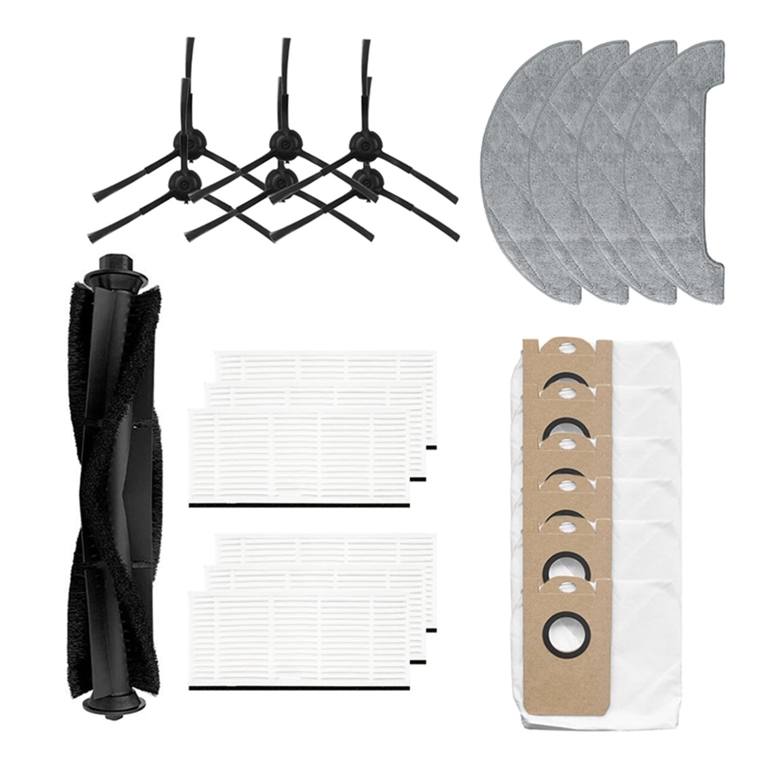 Viomi S9 Vacuum Cleaner Replacement Parts - Main Rolling Brushes, Side Brushes, HEPA Filters & Dust Bags - Compatible with Robot Vacuum Cleaner Accessories (Gold) | Perfect for Deep Cleaning Carpets & Hard Floors
