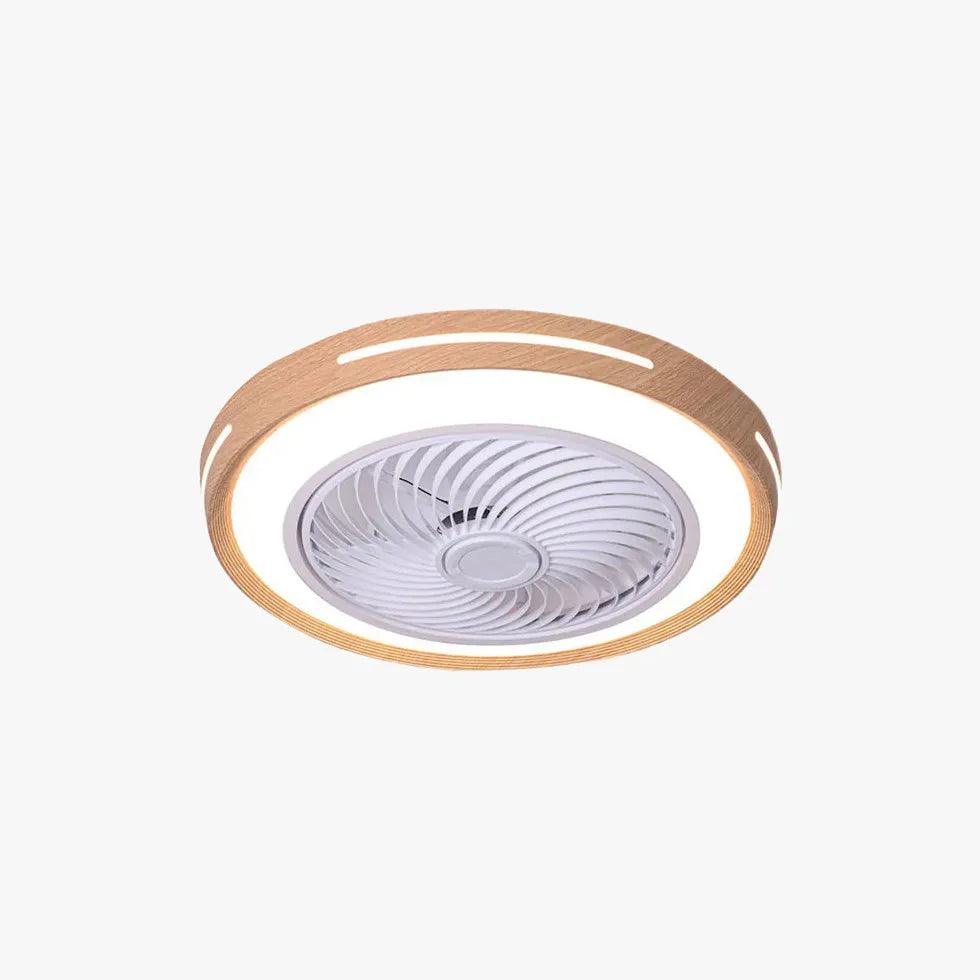 Silent Modern Wooden Ceiling Fan with LED Light - Energy Efficient 52 Inch Indoor/Outdoor Cooling Fan for Bedroom, Living Room, Patio