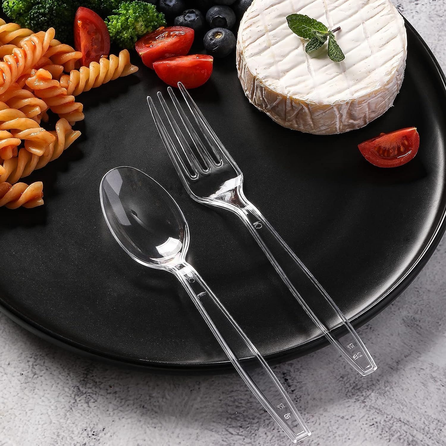 400-Piece Clear Plastic Forks and Spoons Set - Heavy Duty Disposable Cutlery for Parties, Picnics, BBQs & Events - Bulk Silverware Utensils for Catering, Restaurants & Home Use