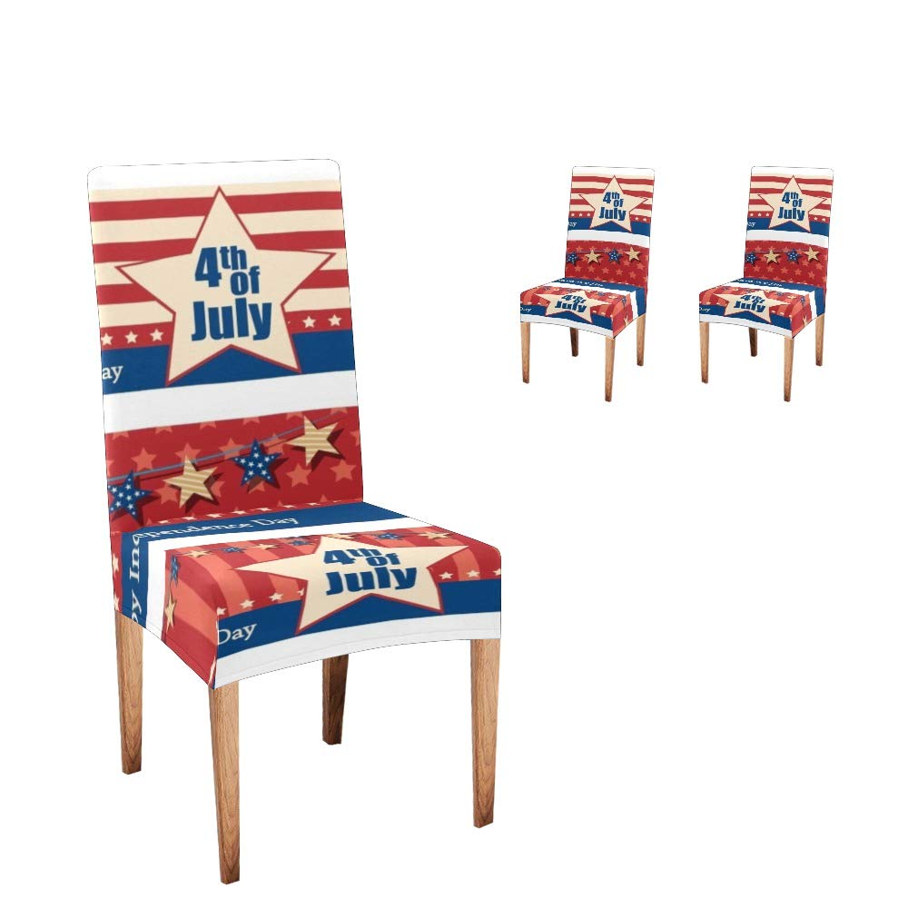 Premium CUXWEOT Dining Chair Covers - 2-Pack Slipcovers for 4th of July Party Decor & Home Celebration | Washable Stretch Fabric for Kitchen, Dining Room & Special Events