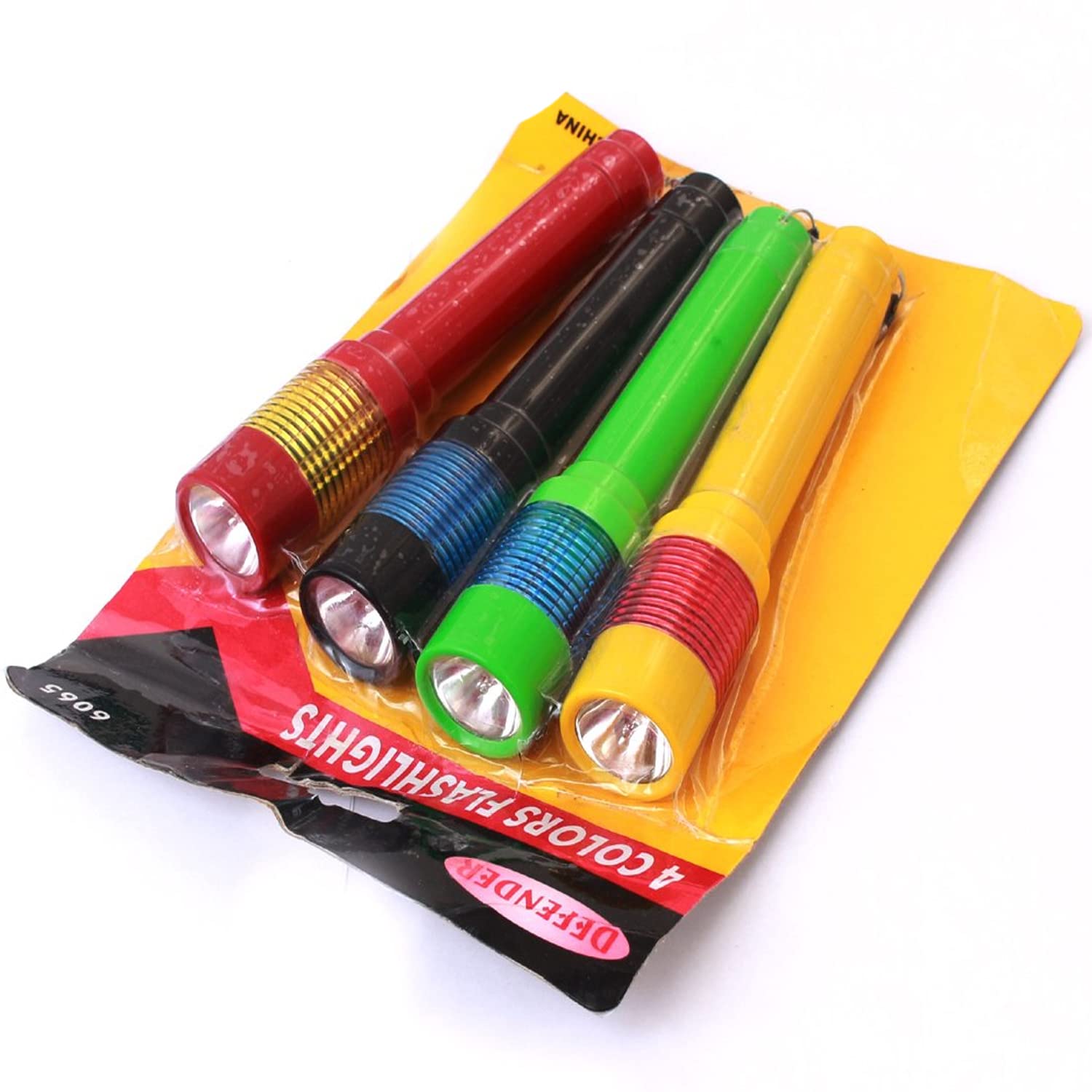 4 Pack Assorted Color LED Flashlights - Bright, Durable & Compact for Camping, Hiking, Emergency & Power Outages
