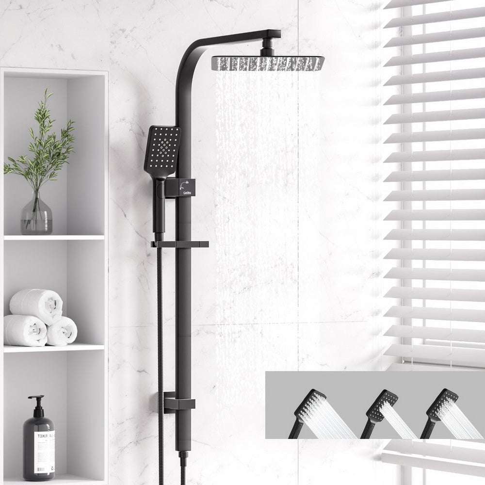 10'' Square Rain Shower Head with Handheld Sprayer - High Pressure Black Bathroom Shower Set for Spa-Like Relaxation at Home