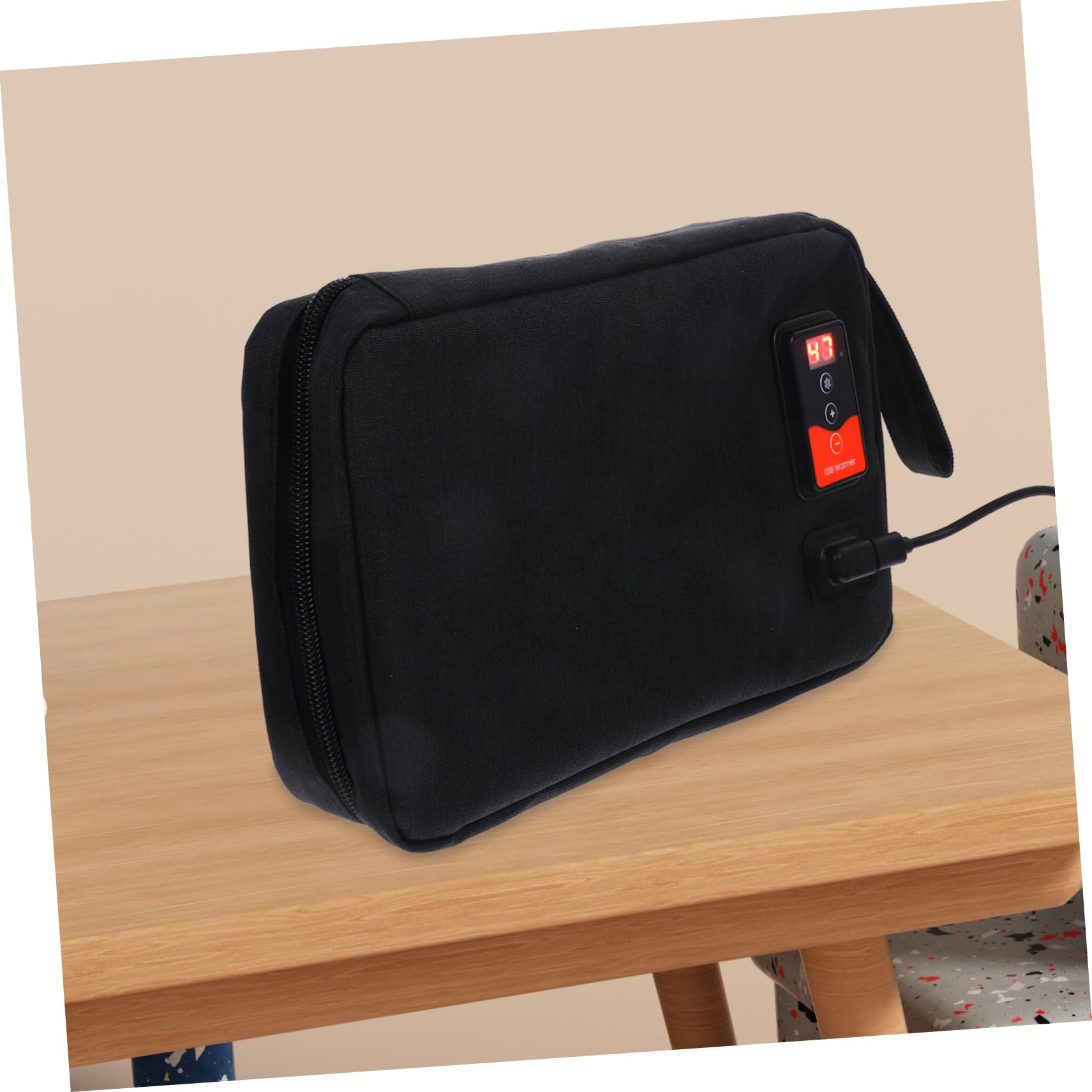 ERINOGO Portable Baby Wipe Warmer & Dispenser - Heated Wet Wipes Container for Diaper Changing, Travel, Nursery & On-The-Go (25.5x16cm, Black) | Perfect for Home, Daycare & Outdoor Use