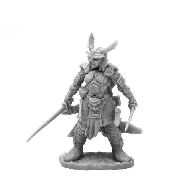 Reaper Miniatures Frost Giant Heroine 25mm Miniature - D&D RPG Tabletop Game Figure - Bones Black Plastic Model for Fantasy Wargaming & Collectors