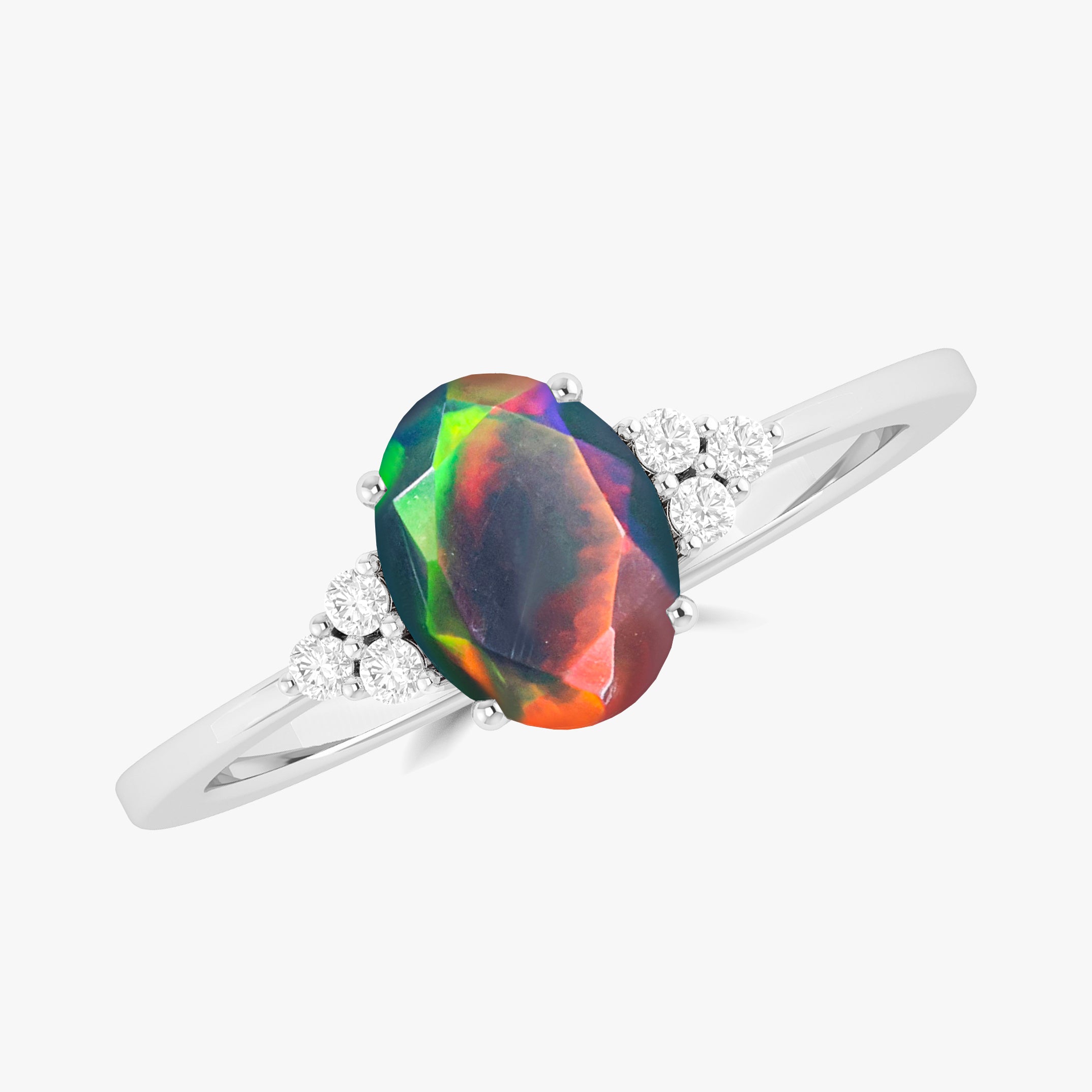 Natural Opal Gemstone Dainty Ring - Elegant Sterling Silver Jewelry for Women | Perfect for Everyday Wear, Gift Giving & Special Occasions