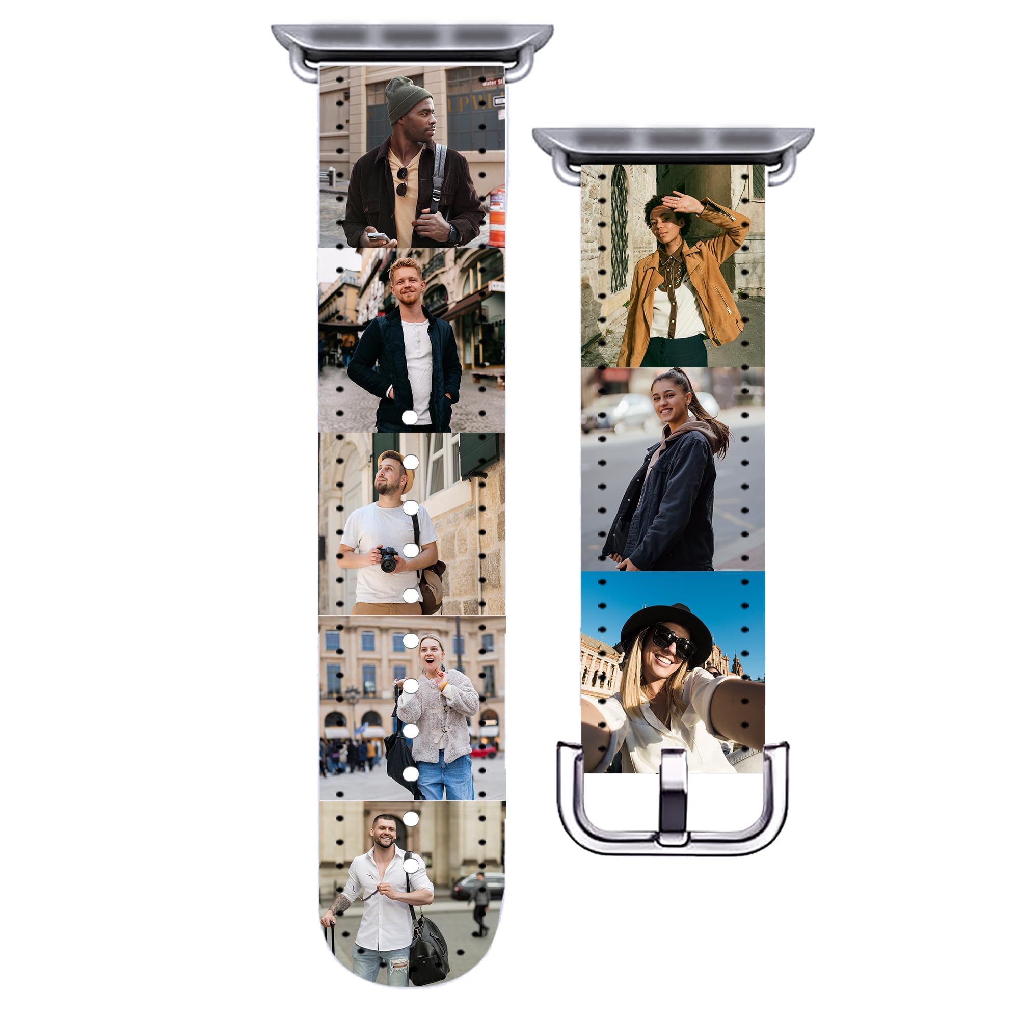 Custom Personalized Photo Bands for Apple Watch 38mm 40mm 41mm - Soft PU Leather Sport Loop Replacement Strap for iWatch Series SE/8/7/6/5/4/3/2/1 - Perfect Gift for Men & Women - Gym, Work, Everyday Wear