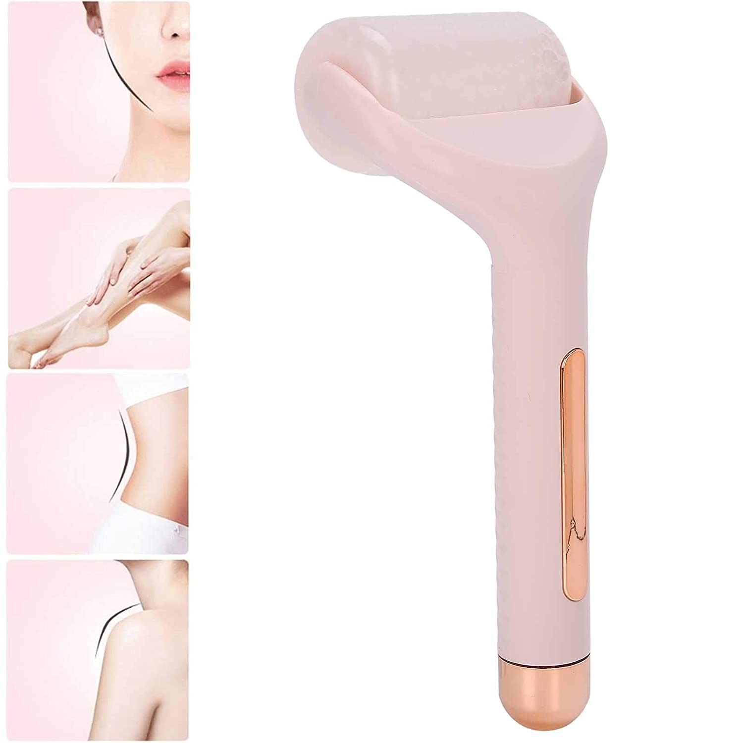 KolorFish Ice Roller Face Massager for Skin Tightening & Wrinkle Reduction - Cooling Therapy to Brighten Complexion, Reduce Under Eye Puffiness - Migraine & Pain Relief - Perfect for Morning Skincare Routine & Post-Workout Recovery (Pink)