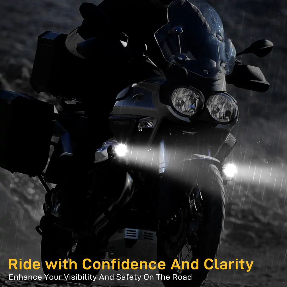 LOYO 60W LED Motorcycle Headlights - Amber & White Dual Color Off-Road Lights for Harley, Honda, Yamaha - Waterproof Fog Lights for Night Riding, Adventure & Off-Roading
