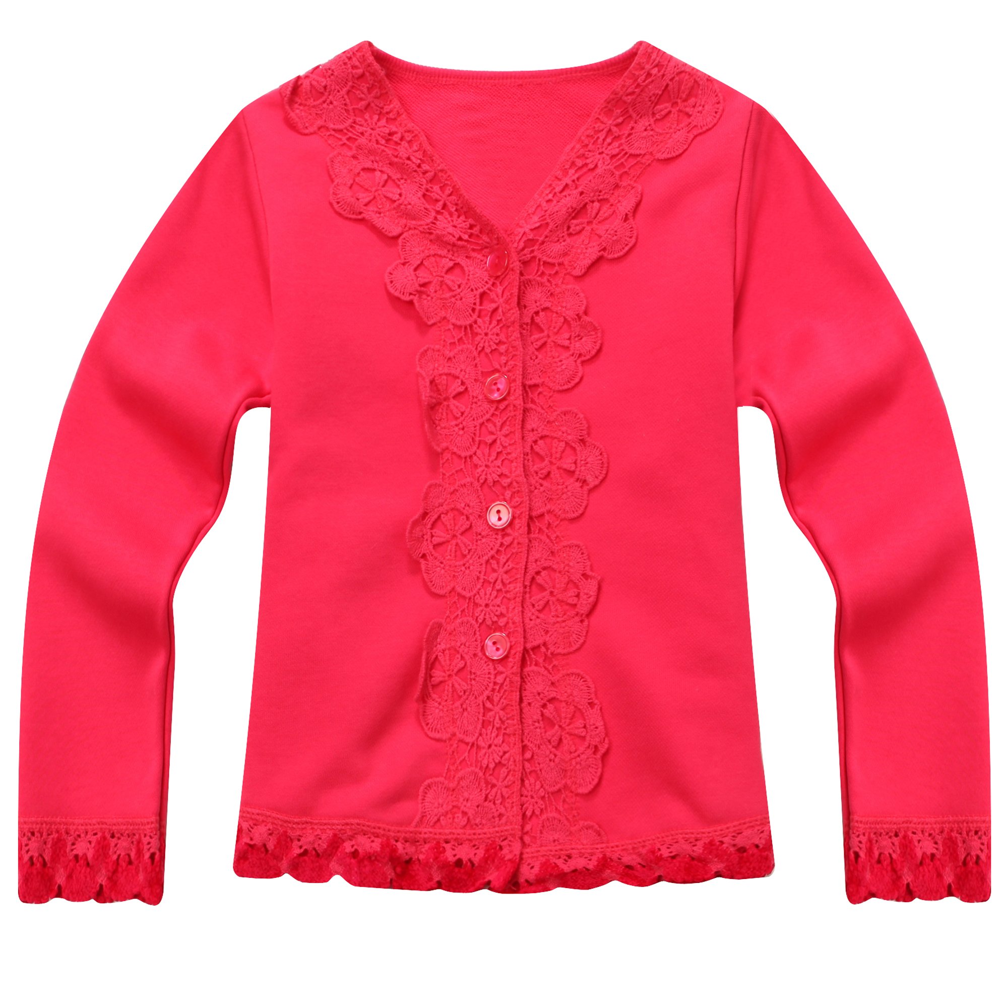 Richie House Girls' Lace Cardigan - Soft & Sweet Knit Sweater for Toddlers & Kids - Perfect for School, Parties & Special Occasions