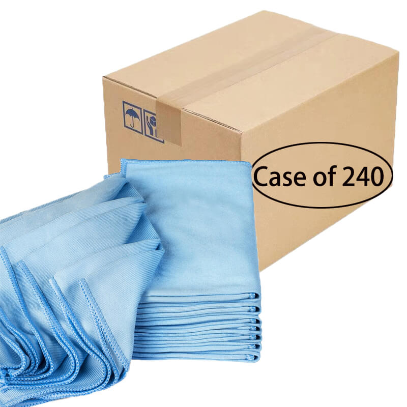 Premium Glass & Mirror Microfiber Cleaning Cloths - 16x16 Inches, 240-Pack - Streak-Free Cleaning for Windows, Screens, and Household Surfaces