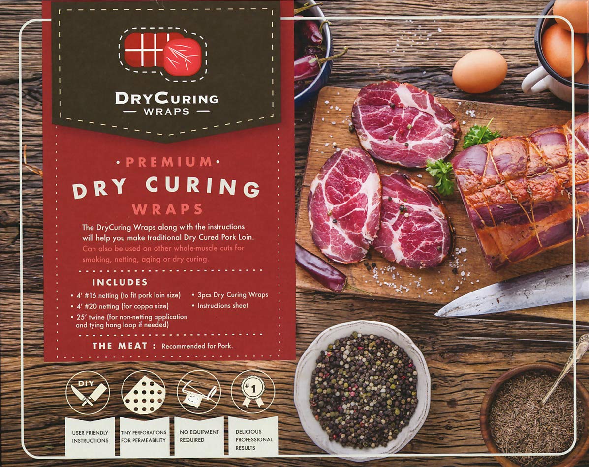 Premium Dry Curing Wraps for Sausage Making - Natural Casings for Homemade Salami & Jerky - Perfect for Charcuterie, DIY Meat Curing & Food Preservation