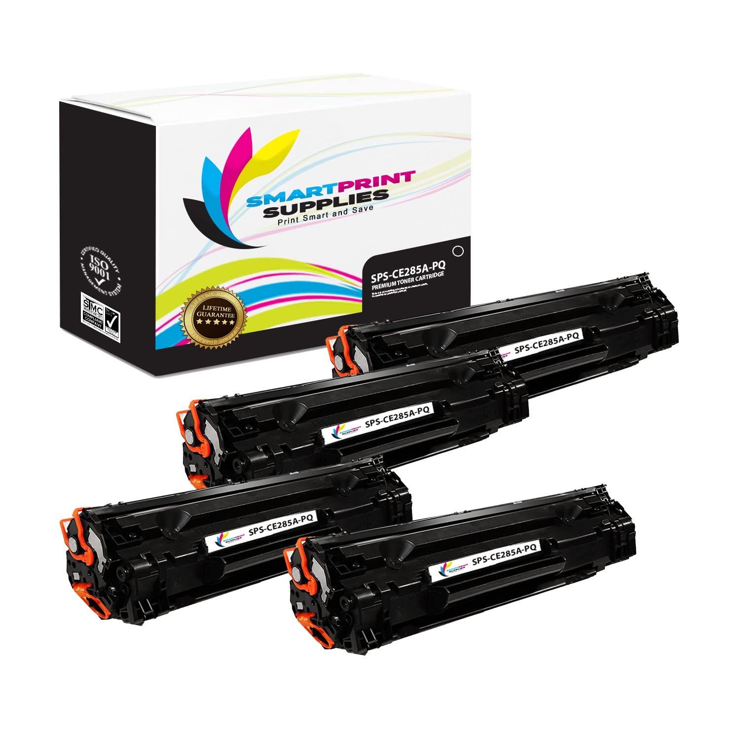 Premium 85A CE285A Black Toner Cartridge Replacement for HP LaserJet 1100 P1102W 1200 M1212NF Printers - 4 Pack (1,600 Pages) - High Yield Compatible Toner for Home & Office Printing