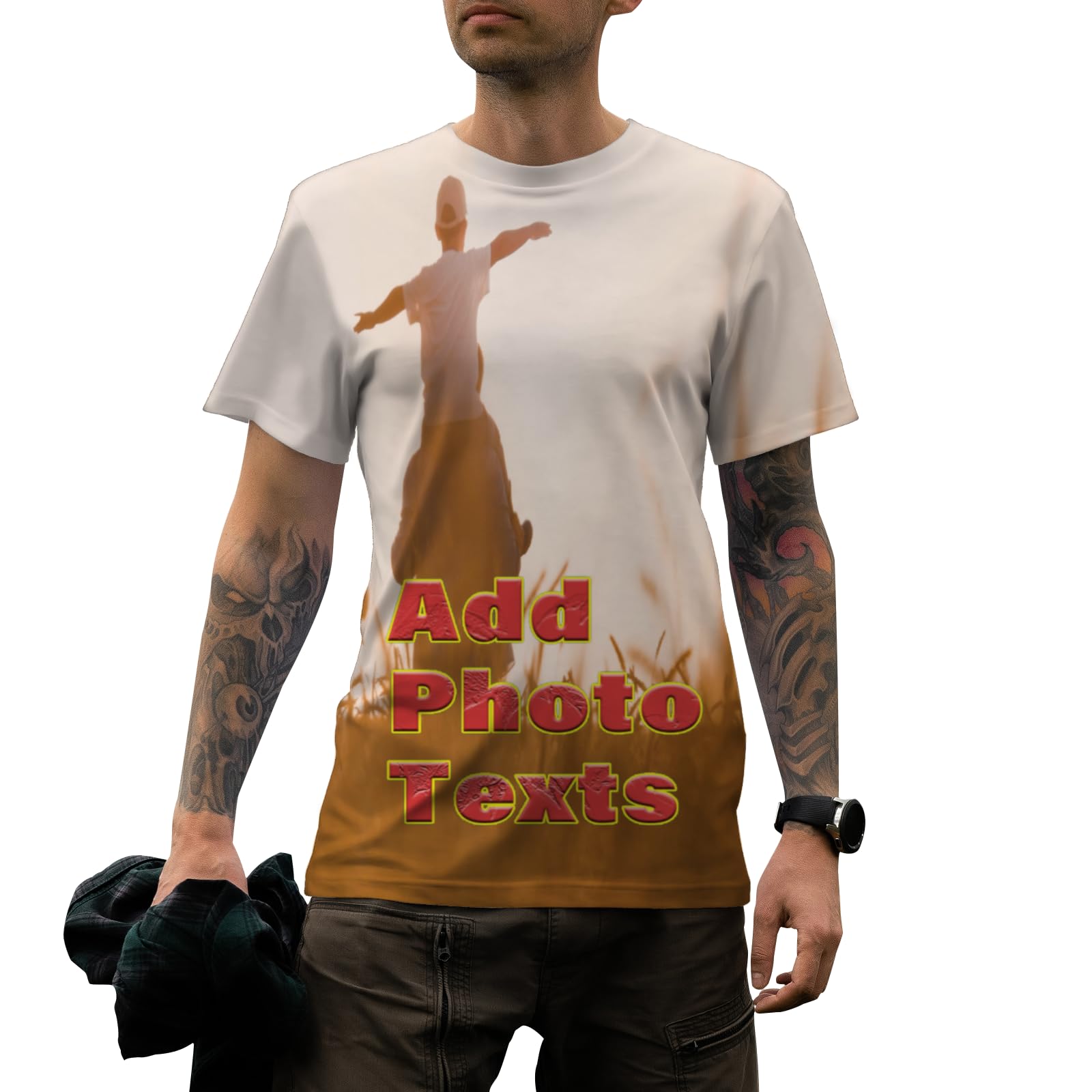 Custom Personalized Photo & Text All Over Printed T-Shirts for Men & Women | Summer Cool Graphic Tees for Casual Wear, Gifts & Events