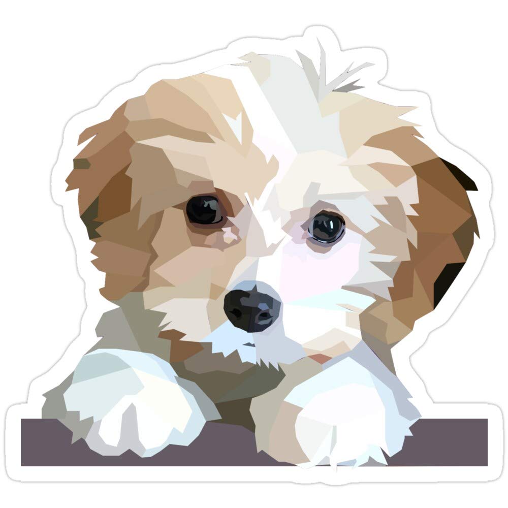 3 Pack Cute Cavachon Dog Vinyl Stickers - Waterproof & Durable Decals for Laptops, Phones, Cars, Fridge, Guitar - Funny Pet Lover Gift for Kids & Adults - Perfect for School, Office, Travel & Home Decor