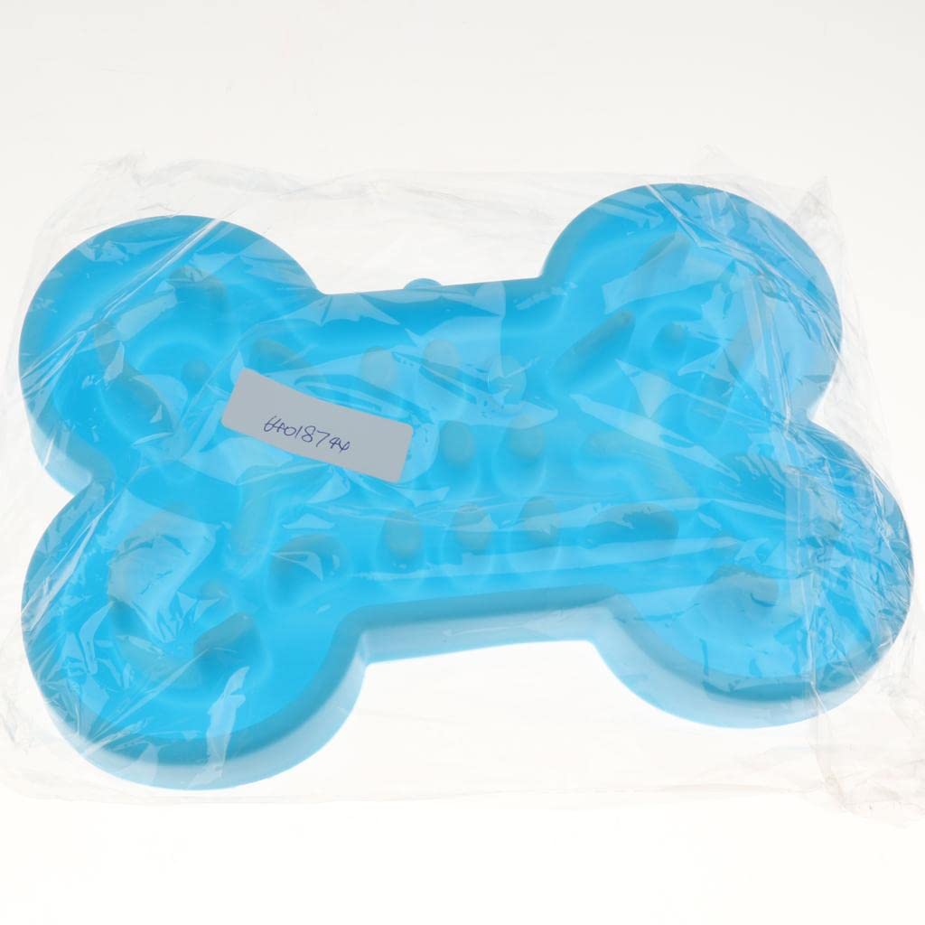 SECRET DESIRE Slow Feed Interactive Pet Bowl for Dogs & Cats - Anti-Bloating & Choking Feeder - Blue Pet Food Dish - Perfect for Fast Eaters & Mealtime Enrichment