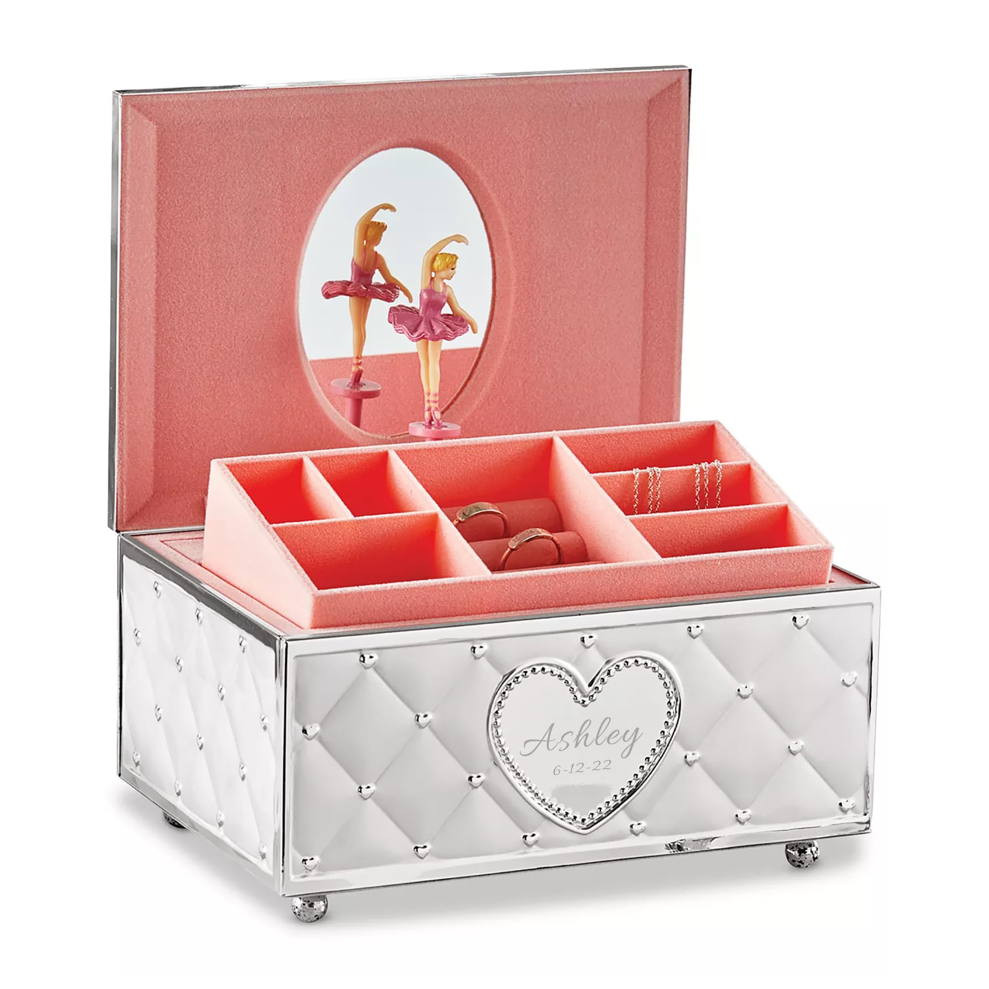 Lenox Personalized Childhood Memories Ballerina Jewelry Box - Custom Engraved Musical Jewelry Organizer for Kids & Little Girls | Perfect First Jewelry Box Gift for Birthdays, Christmas & Special Occasions