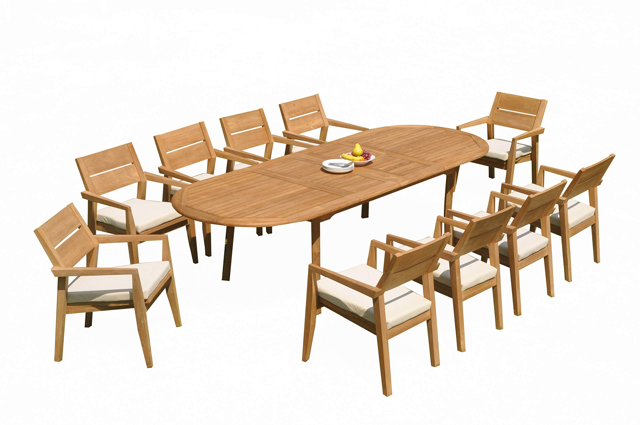Premium 11-Piece Outdoor Patio Teak Dining Set - 117