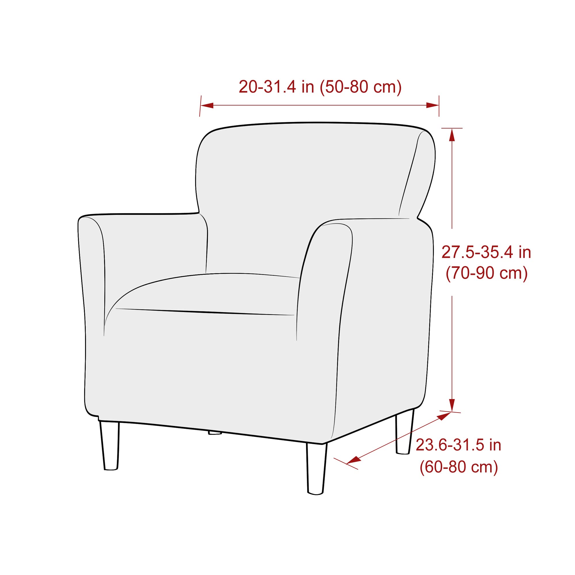 ELEOPTION Stretch Armchair Slipcovers - Breathable Furniture Protector for Living Room, Office & Club Chairs | Washable Chair Covers with Arms | Perfect for Home Decor, Pet Protection & Daily Use