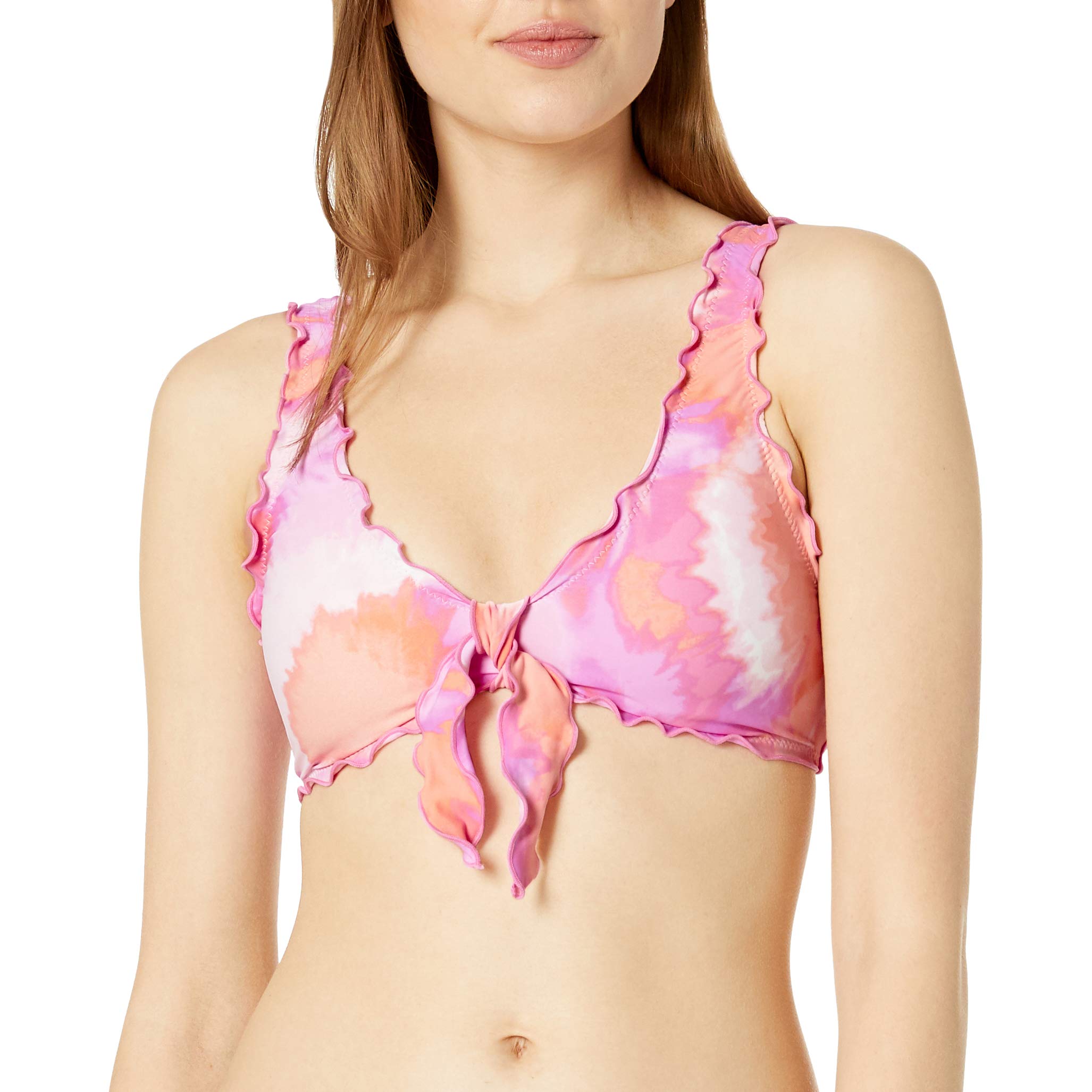 Hobie Women's Ruffle Bikini Top - Comfortable Adjustable Swimwear for Beach, Pool & Vacation | Soft Lining & Supportive Fit
