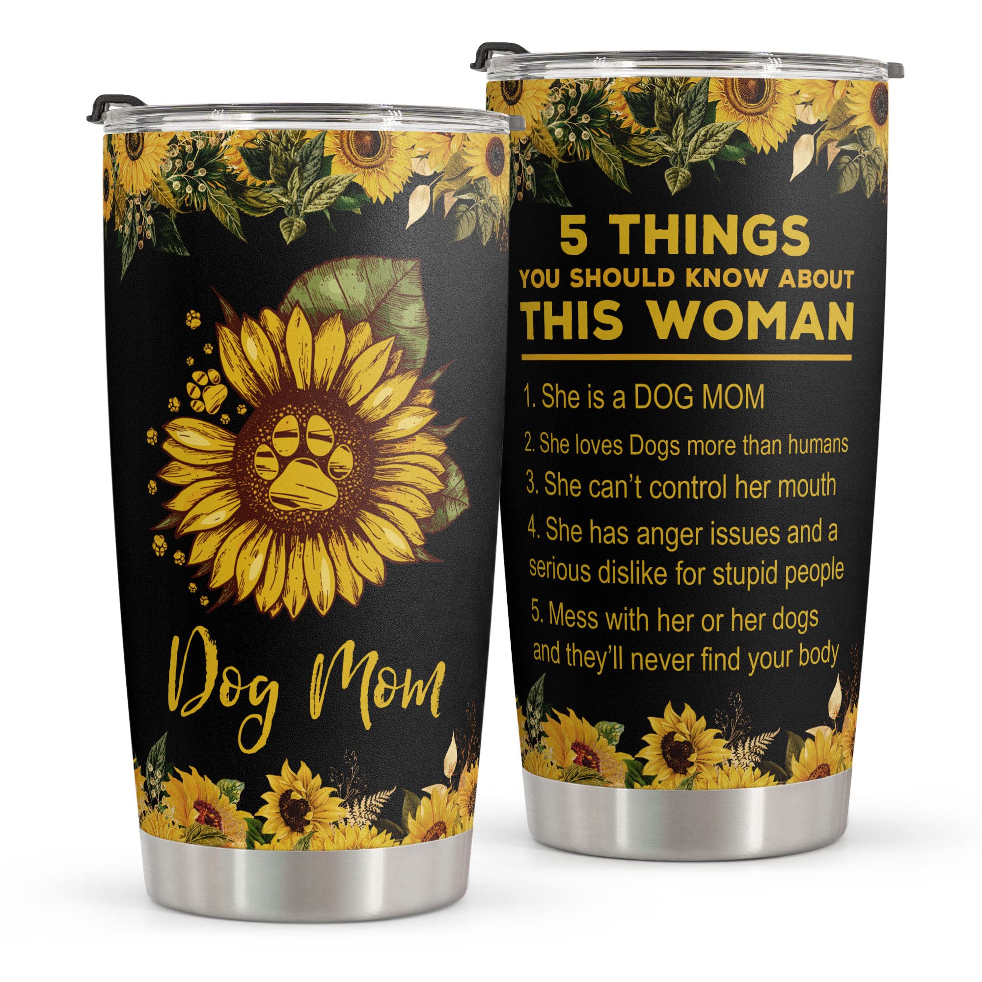 Macorner Dog Mom Gifts - 20oz Stainless Steel Tumbler & Mug Set for Women | Perfect Mother's Day, Birthday, Christmas Gifts from Daughter/Son | Ideal for Coffee Lovers, Dog Owners & Pet Enthusiasts | Great for Home, Office & Outdoor Use