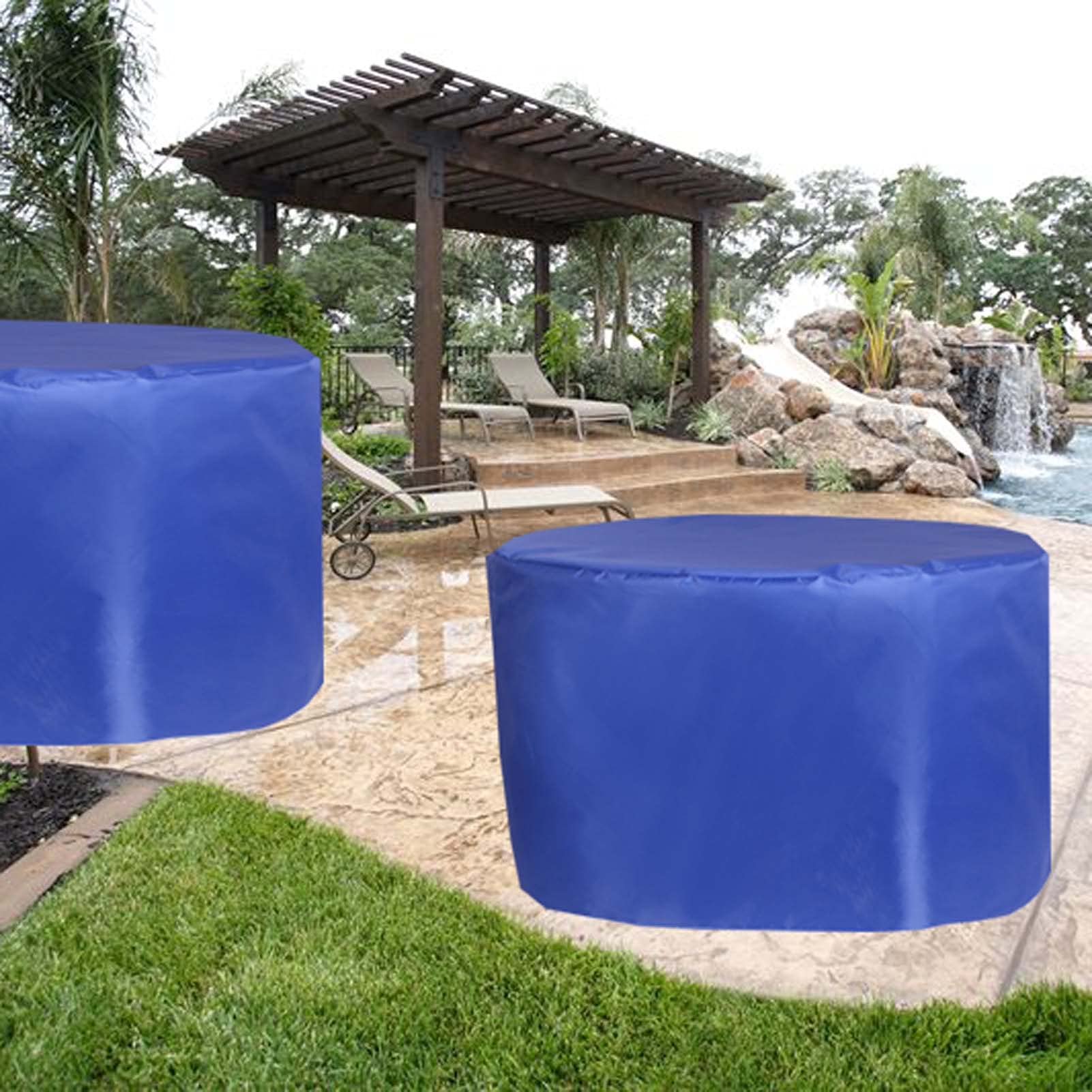 75x33 Inch Waterproof Round Patio Table Cover - Heavy Duty 420D Outdoor Furniture Cover Set, UV & Tear Resistant - Perfect for Garden, Deck, and Backyard Protection