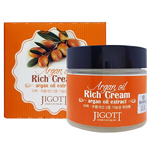 JIGOTT Argan Rich Cream 70ml - Korean Moisturizing Face Cream for Dry Skin | Hydrating & Anti-Aging Skincare | Day & Night Use