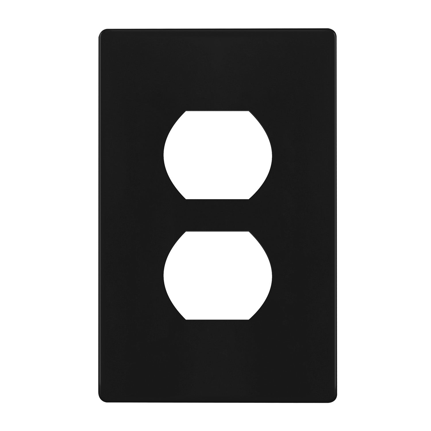 1 Gang Screwless Duplex Outlet Cover Plate, Black - Wall Plate for Home & Office Electrical Outlets, Durable and Stylish Decor
