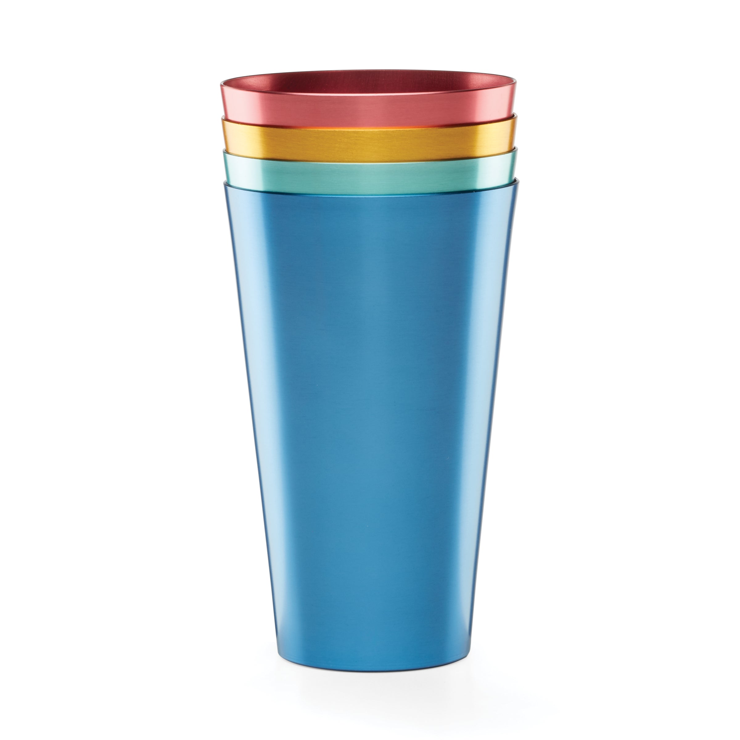 Vibrant Multicolor All-Purpose Drinking Cups - Set of 4 Durable Plastic Cups for Parties, Picnics & Everyday Use