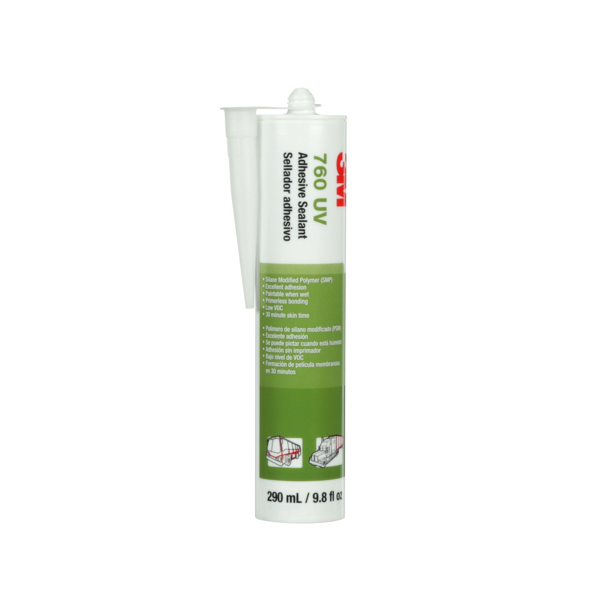 3M Adhesive Sealant 760 UV Black - 290 mL Cartridge for Automotive, Marine & Industrial Weatherproofing & Bonding