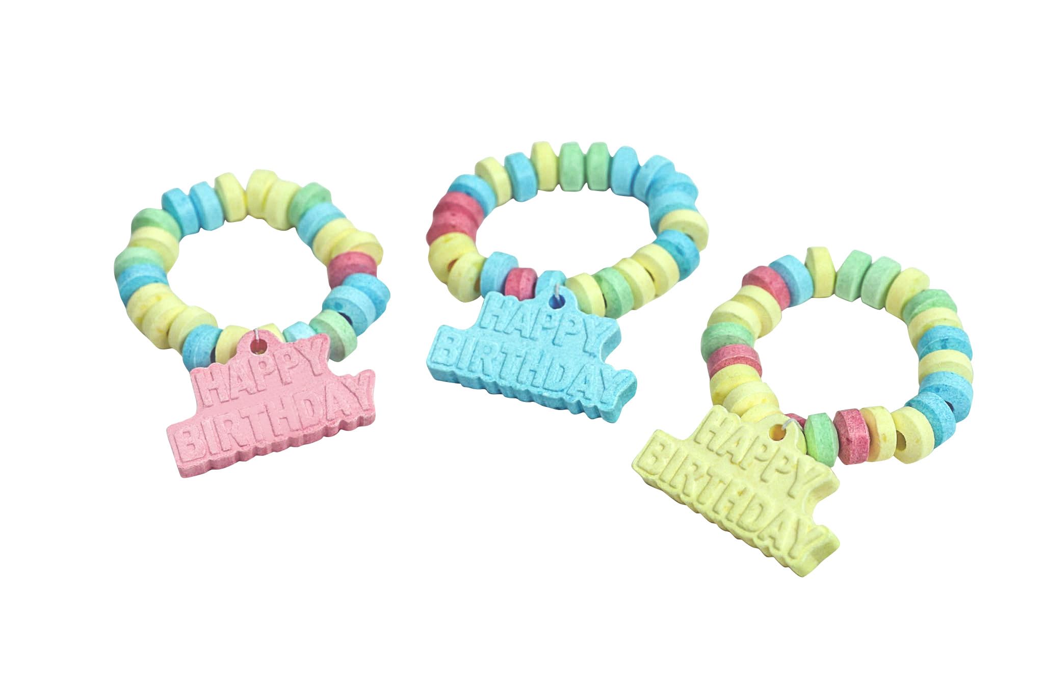 24-Pack Happy Birthday Candy Bracelets - Individually Wrapped Bulk Party Favors for Kids | Perfect for Birthday Party Goodie Bags, Piñata Fillers & Candy Buffets | Fun Birthday Celebration Treats for Boys & Girls