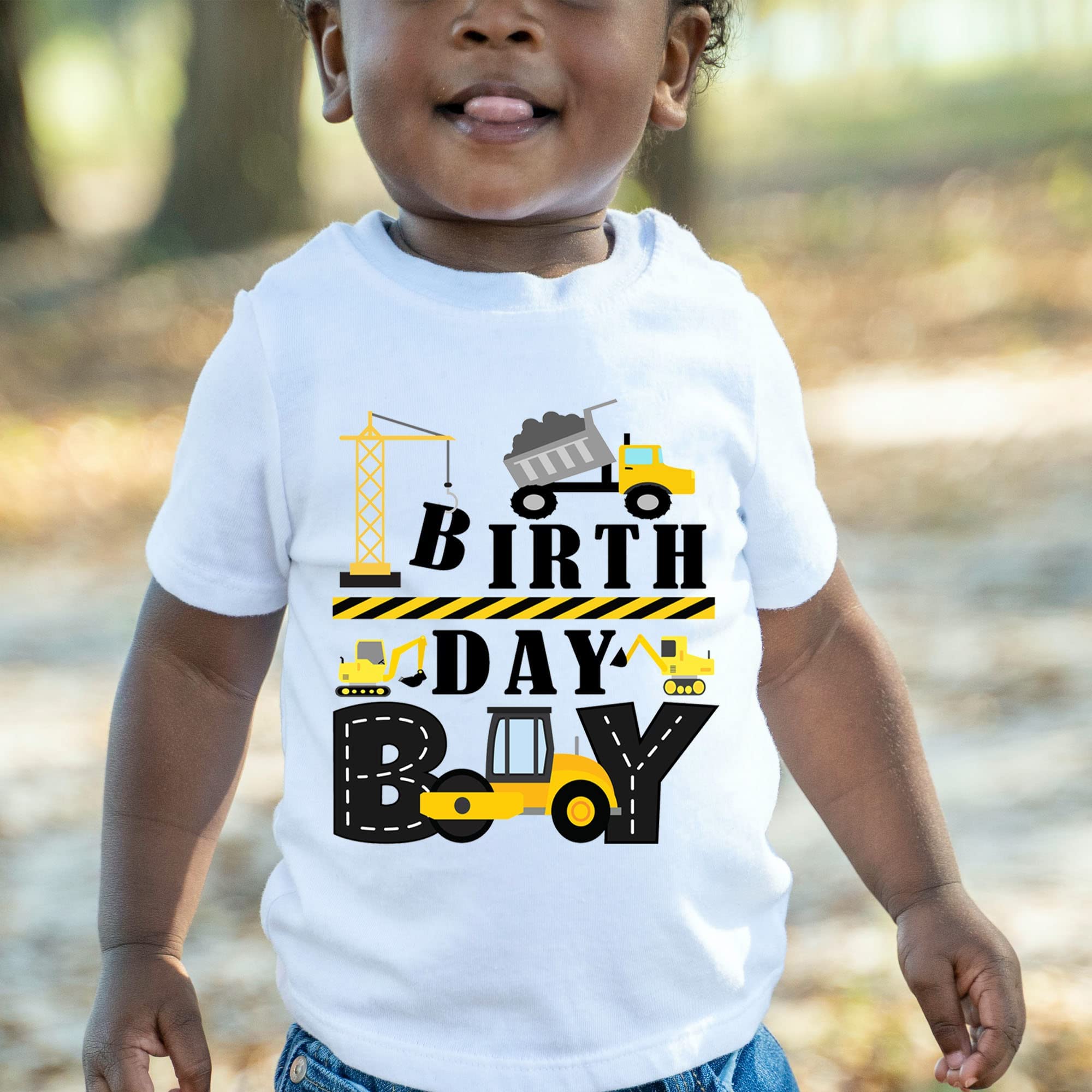Digger Construction Birthday Shirt for Toddlers - Dump Truck & Construction Trucks Theme Outfit for 2 Year Old Boys - Yellow Digger Party Wear for Construction Site Birthday Celebration | Perfect for Digger-Themed Parties & Construction Lover Kids