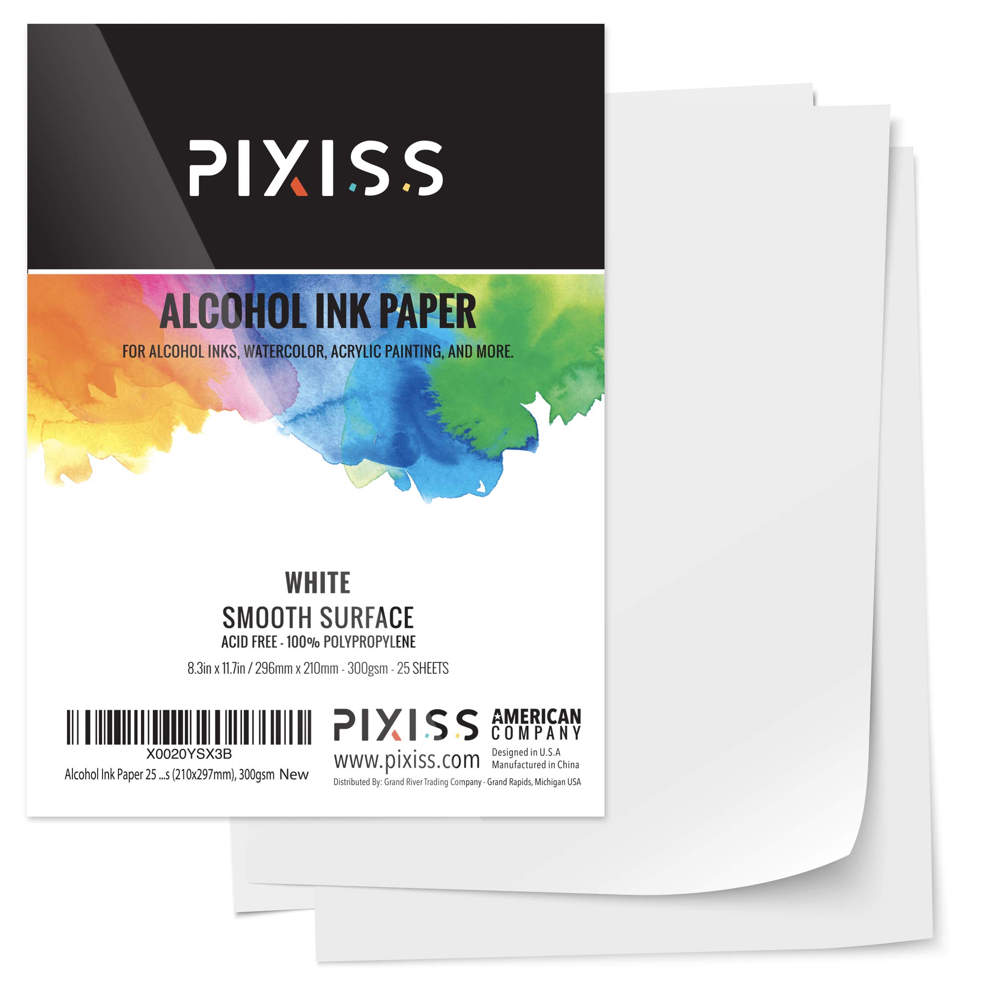 Premium White Alcohol Ink Paper - 50 Sheets Heavyweight 300gsm A4 (8x12 Inches) Art Paper for Alcohol Ink, Watercolor & Mixed Media - Ultra Smooth Synthetic Surface - Perfect for DIY Crafts, Card Making & Fluid Art Projects