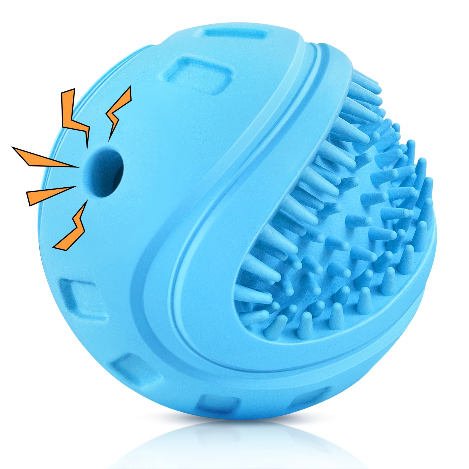 TROUSKAIG Indestructible Squeaky Dog Balls - Tough Chew Toys for Aggressive Chewers, Large & Medium Breed Dogs - Durable Interactive Squeaky Toys for Outdoor Play, Training & Gifts