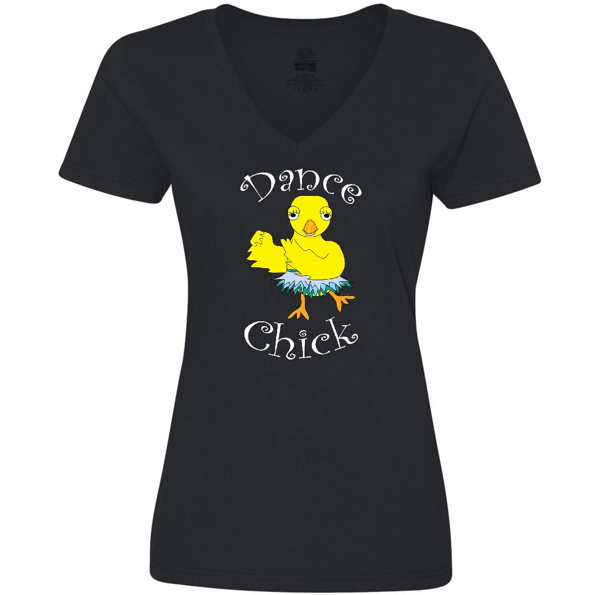 Inktastic Dance Chick White Text Women's V-Neck T-Shirt for Dance Classes & Casual Wear