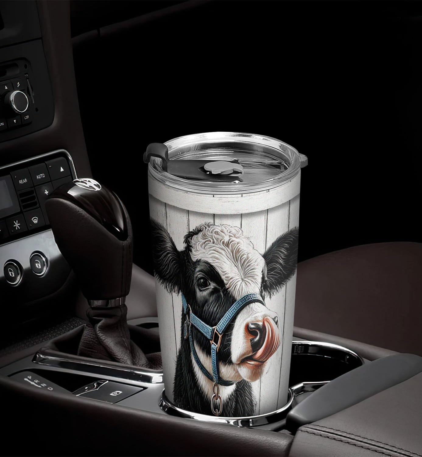 20oz Cow Tumbler - Stainless Steel Vacuum Insulated Travel Mug with Lid - Perfect Gift for Cow Lovers, Farmers & Country Life Enthusiasts - Keeps Coffee Hot/Cold for Hours - Ideal for Farm Work, Road Trips & Office Use