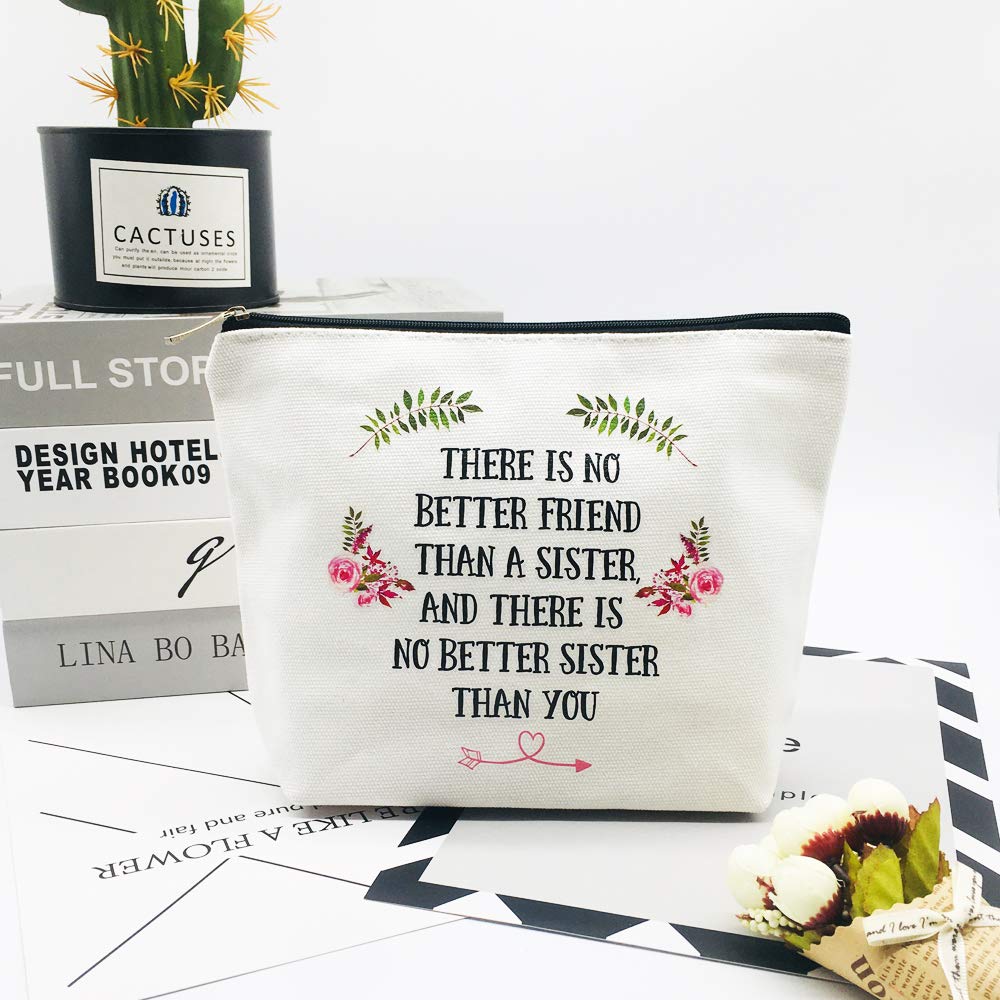 Best Sister Like Friend Makeup Bag - Cute Cosmetic Pouch for Women - Perfect Gift for Sisters, Best Friends & Bridesmaids - Great for Travel, Parties & Everyday Use