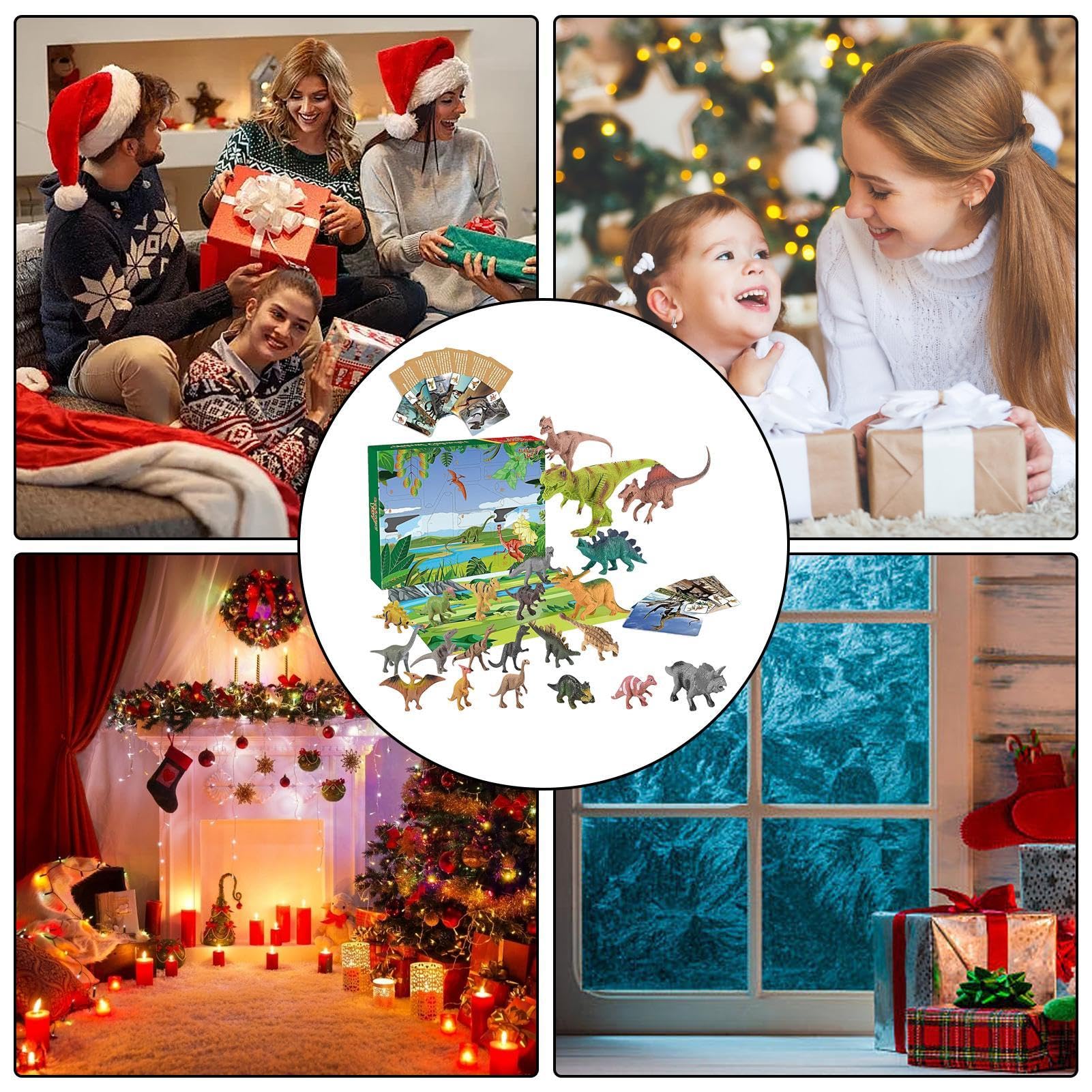 Dinosaur Advent Calendar - 24 Days Christmas Countdown with Dino Toys | Fun Holiday Dinosaur Figurines for Kids | Perfect Christmas Gift for Boys & Girls | Great for Classroom, Stocking Stuffers & Holiday Decorations