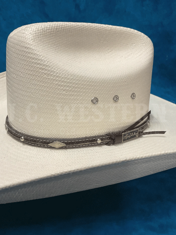 Larry Mahan MS2442BRNX44 10X Brindle Straw Cowboy Hat - 4.5 Inch Brim, Natural Color - Perfect for Western Rodeo, Outdoor Rancher & Country Music Festivals