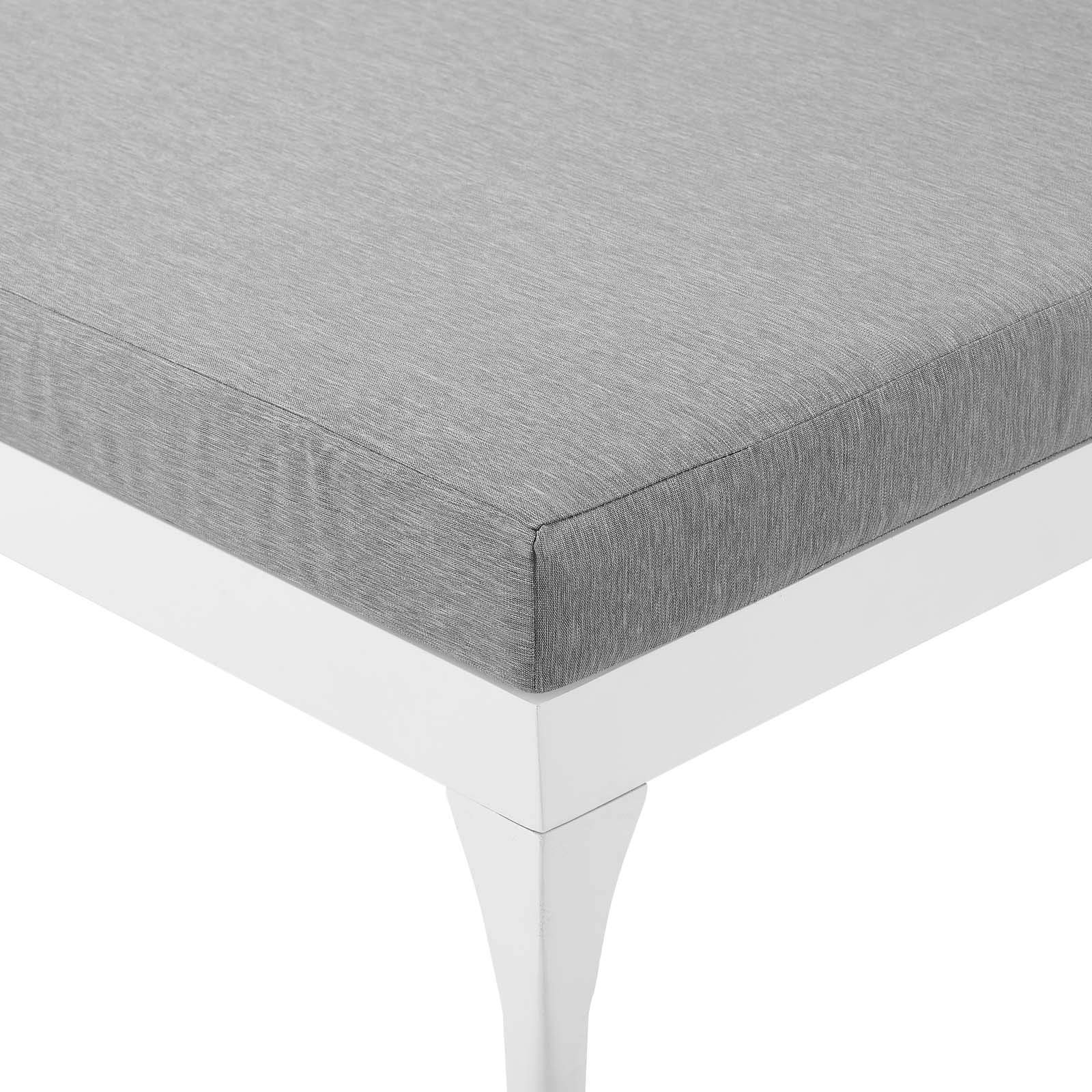 Modern Contemporary Outdoor Patio Lounge Chair - Aluminum Frame with Weather-Resistant Fabric in White & Gray - Perfect for Balcony, Poolside, or Garden Relaxation