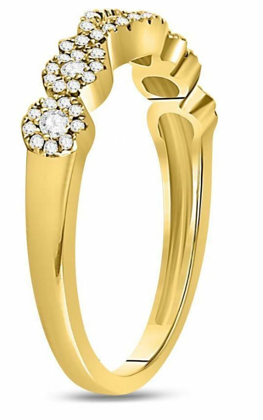 14K Yellow Gold 3-Stone Diamond Women's Band Ring - 3/8 CTTW, Elegant Wedding Band, Anniversary Gift for Her, Perfect for Everyday Wear & Special Occasions