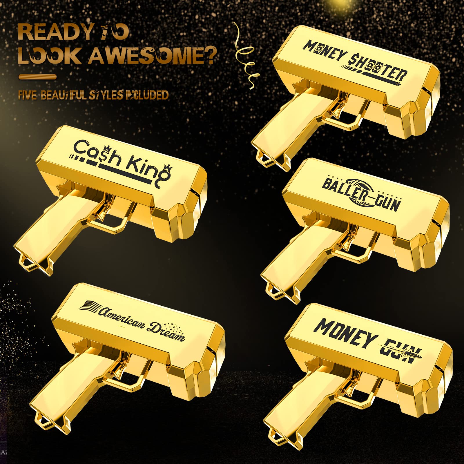 RUVINCE Realistic Money Gun Shooter - Prop Cash Gun for Movies, Parties & Games | Handheld Make It Rain Money Gun for Events, Celebrations & Film Productions