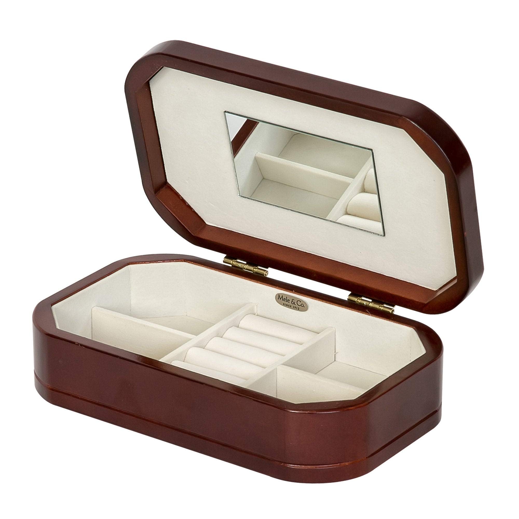 Personalized Wooden Jewelry Box with Mirror - Custom Engraved Jewelry Organizer for Women & Girls | Gift for Birthday, Anniversary, Bridal Shower, Wedding
