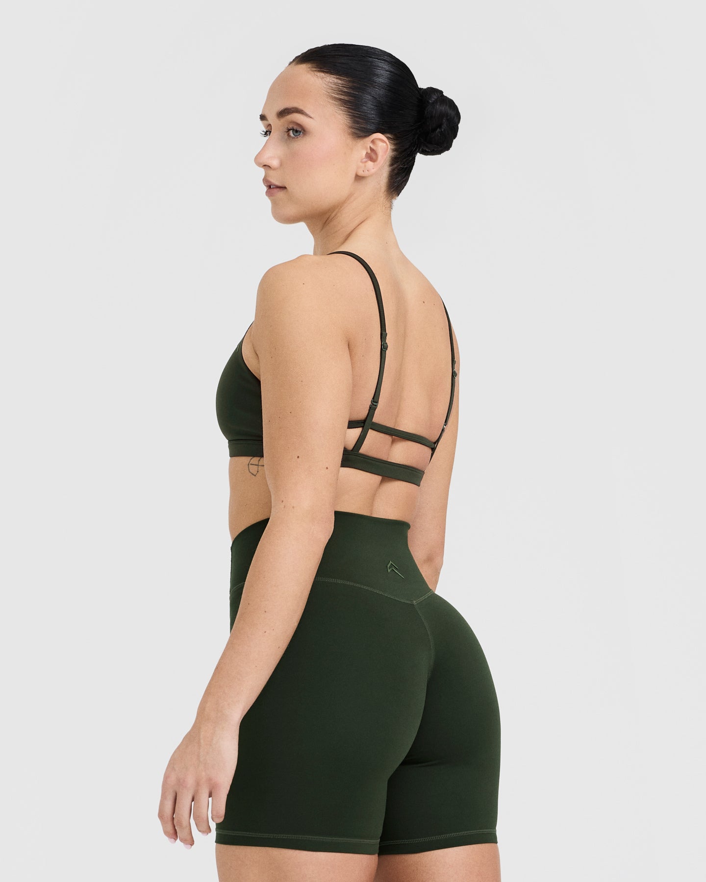 Timeless Strappy Bralette in Khaki - Comfortable Wireless Bra for Everyday Wear, Yoga & Lounge