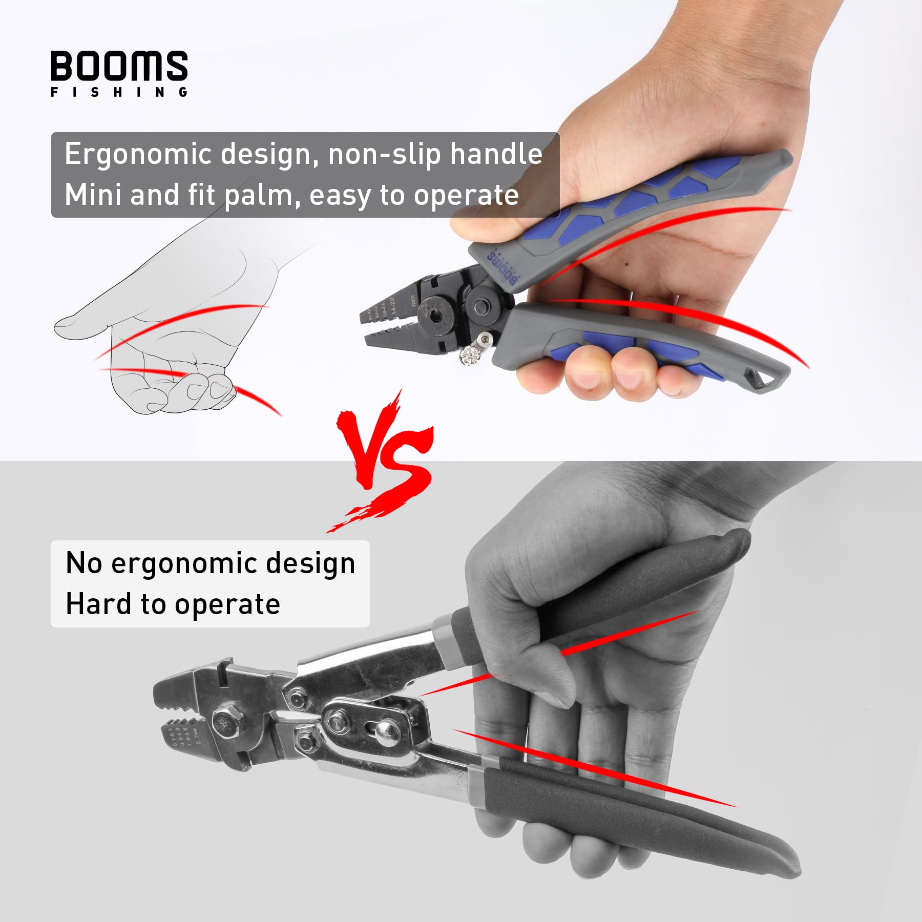 Booms Fishing CP4 Crimping Tool with Cutter - High Carbon Steel Plier for Wire Rope Leaders - Perfect for Saltwater Fishing