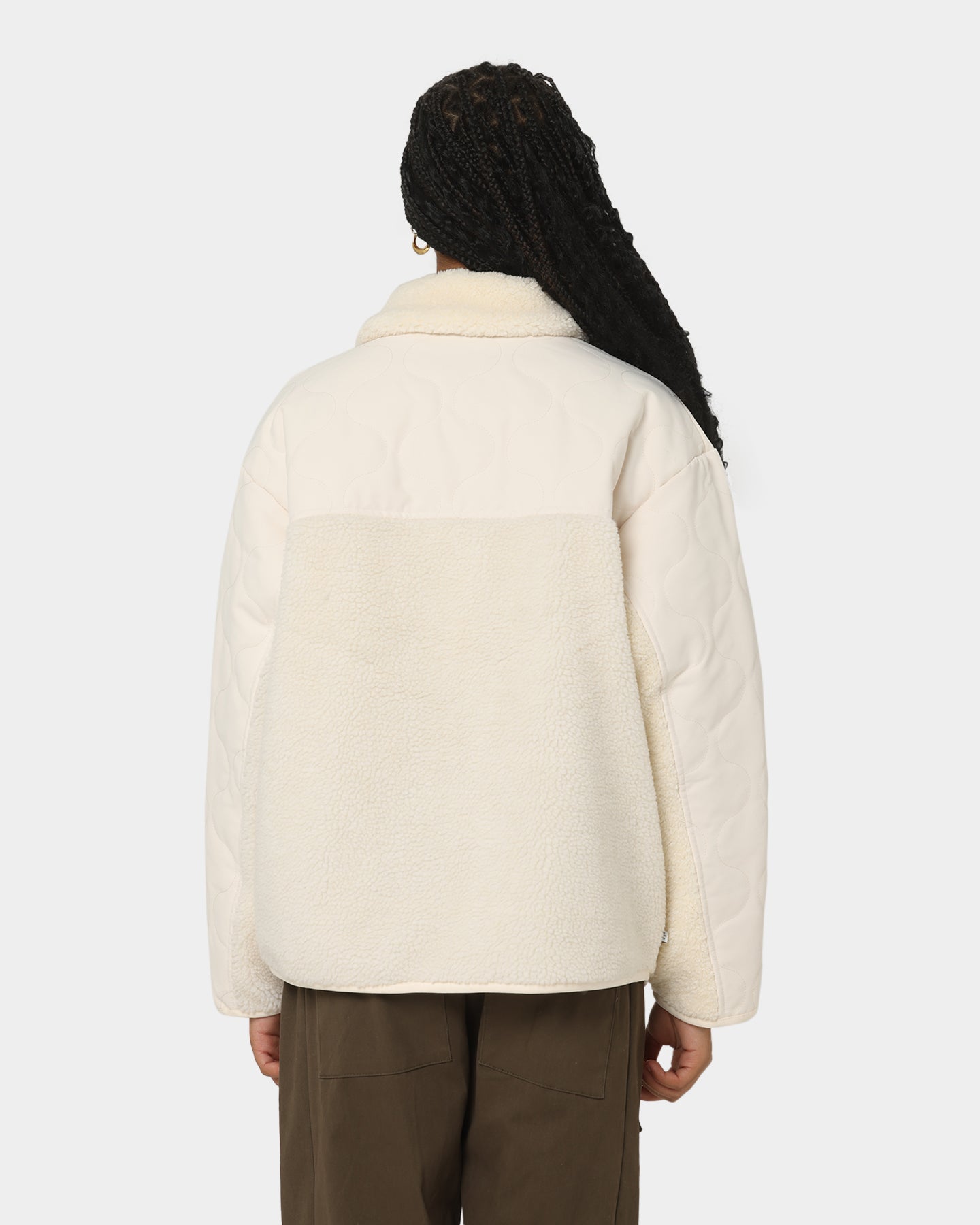 Adidas Women's Sherpa Jacket - Cozy Fleece-Lined Winter Coat for Outdoor Activities, Hiking & Casual Wear - Wonder White